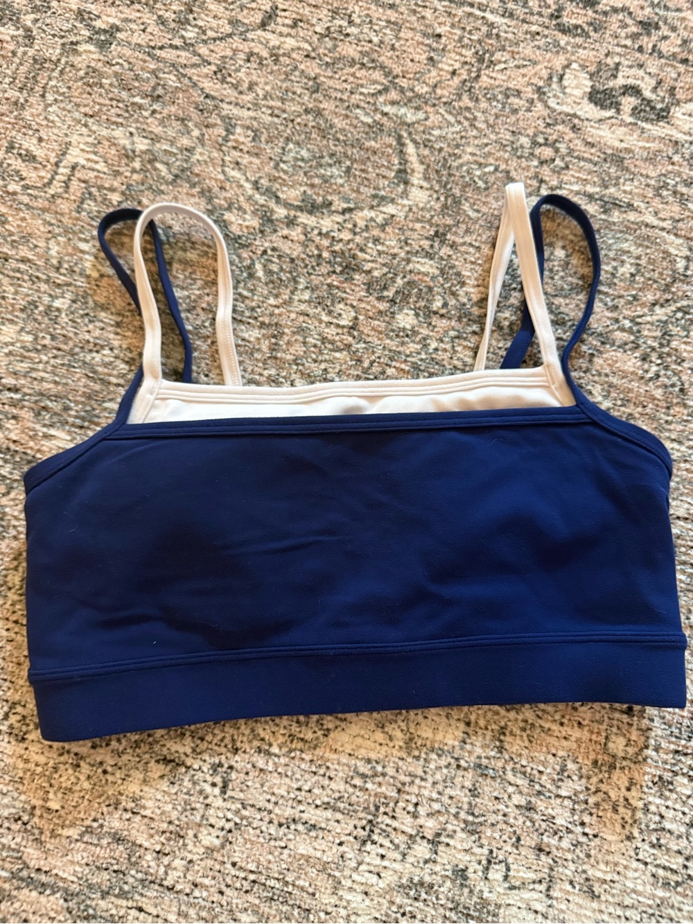 Navy Bralette with Cream Contrast Straps